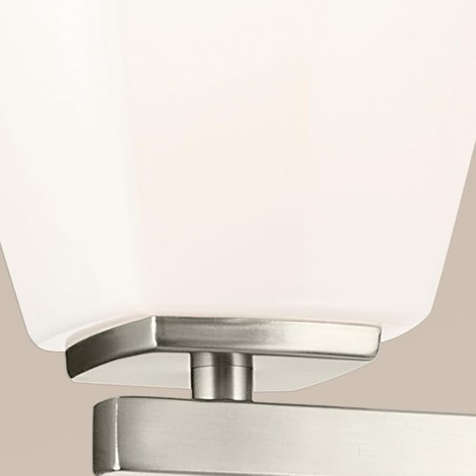 Kichler Marant 33.25" 4-Light Vanity Light with Opal Glass in Brushed Nickel, for Bathroom, Powder Room, Over a Mirror, (33.25" W x 9.5" H), 55217NI