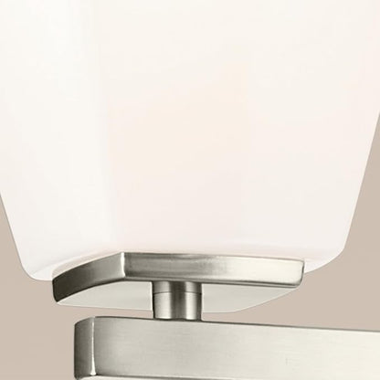 Kichler Marant 33.25" 4-Light Vanity Light with Opal Glass in Brushed Nickel, for Bathroom, Powder Room, Over a Mirror, (33.25" W x 9.5" H), 55217NI