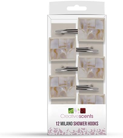 Creative Scents Milano Shower Curtain Hooks Decorative | Set of 12