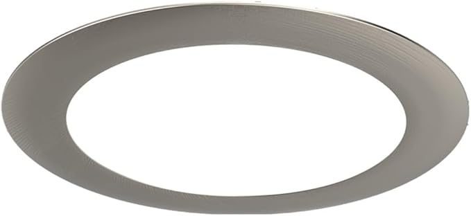 Juno LED Recessed Lights 6 Inch Round Wafer Downlight, 5-in-1 Switchable White Color Temperature, 120 Volts, 6-Inch Ultra-Thin Flat Trim, Matte Black with Brushed Nickel Trim (WF6 SWW5 90CRI MBBN M6)