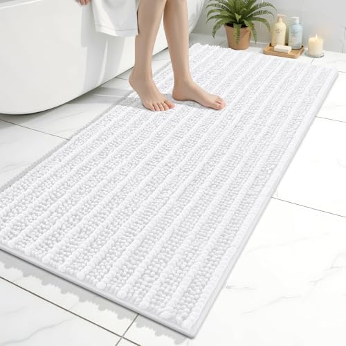 Arotive Bathroom Rugs Mat 47x24, Soft Absorbent Chenille Shaggy Bath Mat