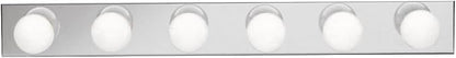Kichler 36" Linear Bathroom Light Fixture, 6-Light Vanity for Bathroom in Chrome, 626CH, (36" W x 4.25" H x 2" D)