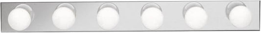 Kichler 36" Linear Bathroom Light Fixture, 6-Light Vanity for Bathroom in Chrome, 626CH, (36" W x 4.25" H x 2" D)