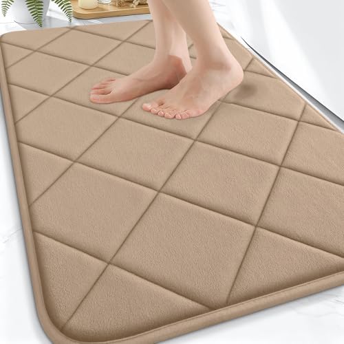 OLANLY Memory Foam Bath Mat 30x20, Ultra Soft and Absorbent Bathroom Rugs