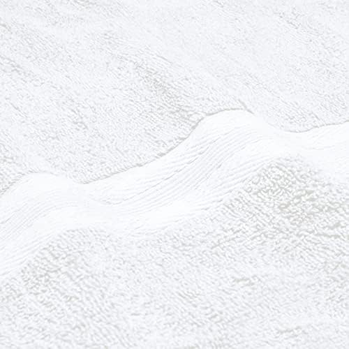 BOUTIQUO White Bath Towel Set - 8 Piece Set, 2 Bath 27x54, 2 Hand 16x28, 4 Wash 13x13 - 100% Ring Spun Cotton, Ultra Soft, Highly Absorbent