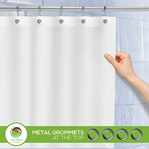 Clean Healthy Living Heavy-Duty PEVA Shower Liner, White, 70 x 72 in