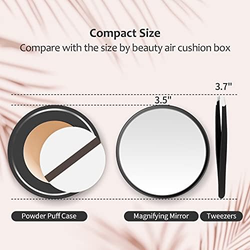 MIYADIVA 20X Magnifying Mirror, Small Travel Mirror with Suction Cup and Tweezers, 3.5 Inches