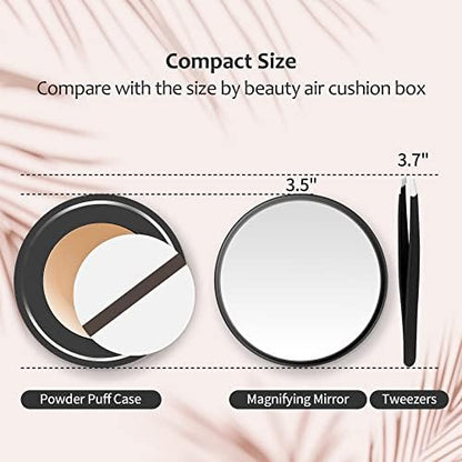 MIYADIVA 20X Magnifying Mirror, Small Travel Mirror with Suction Cup and Tweezers, 3.5 Inches