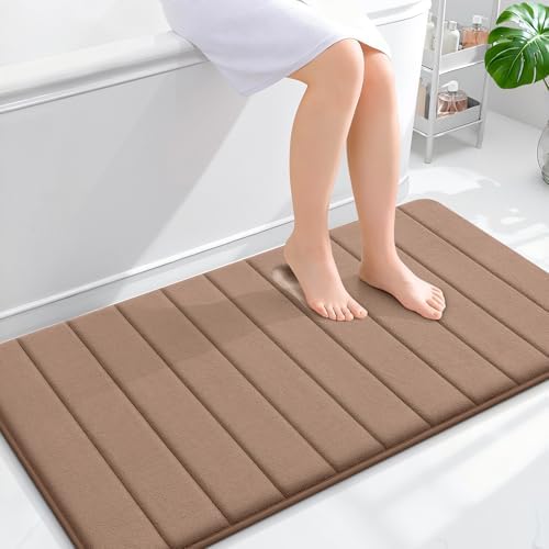 OLANLY Memory Foam Long Bathroom Rugs Runner 44x24, Super Soft Absorbent