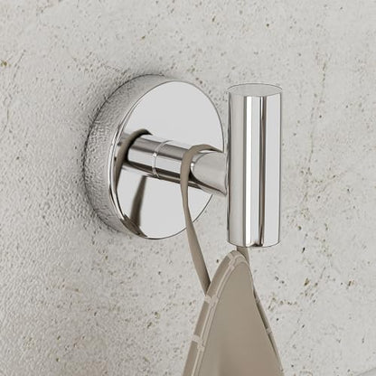 Towel Hooks for Bathroom 2 Packs Screw- in Chrome Finish Wall Mount Towel Holder Towel Rack, Heavy Duty Robe Coat Loofah Hooks for Shower, Kitchen,Hotel, Pool Tile, Brick Modern Style Decor Wall Hooks