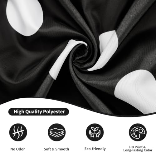 Polka Dots Shower Curtain, Black White Waterproof Fabric Shower Curtain for Bathroom with Modern Abstract Geometric Circle Bath Curtain Decor with Hooks, Machine Washable, 65''Wx72''L