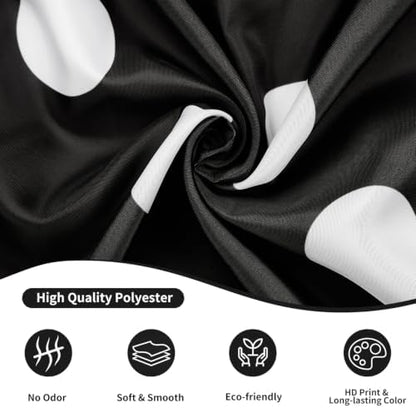 Polka Dots Shower Curtain, Black White Waterproof Fabric Shower Curtain for Bathroom with Modern Abstract Geometric Circle Bath Curtain Decor with Hooks, Machine Washable, 36''Wx72''L