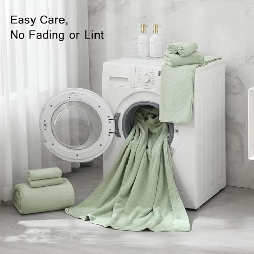 Hailea 2 Piece Hand Towels Set 16x31 Inches,Soft Microfibers Bathroom Towel Set 2 Pack,Highly Absorbent Quick Dry Luxury Towel Hotel Spa Gym Hand Towel Collection for Bathroom,Green