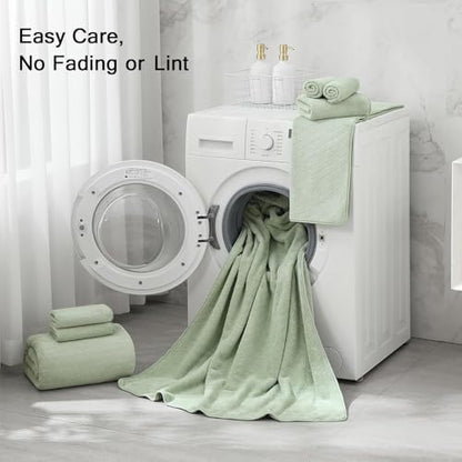 Hailea 2 Piece Hand Towels Set 16x31 Inches,Soft Microfibers Bathroom Towel Set 2 Pack,Highly Absorbent Quick Dry Luxury Towel Hotel Spa Gym Hand Towel Collection for Bathroom,Green