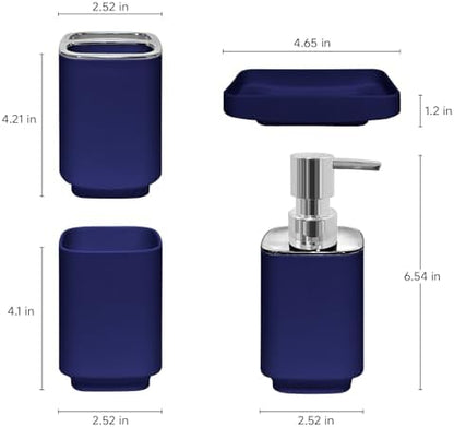 4 Piece Bathroom Accessory Sets, Blue Bathroom Accessories Sets