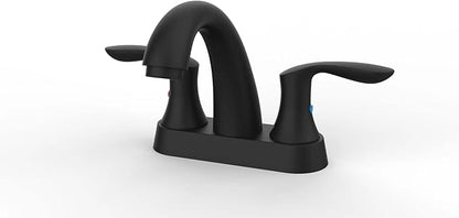 Black faucet on a white background