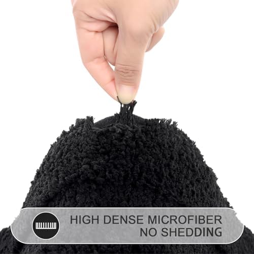 SHACOS Soft Microfiber Bathroom Rugs Set of 2 Pieces, Black