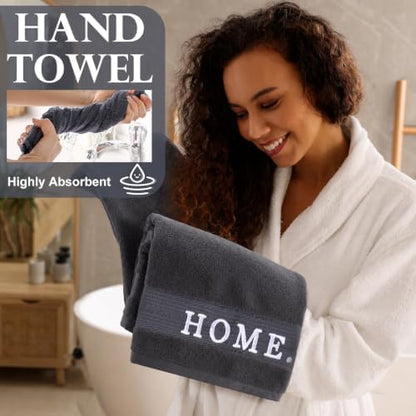 Hahafelt Decorative Bathroom Towel Set, Charcoal Grey