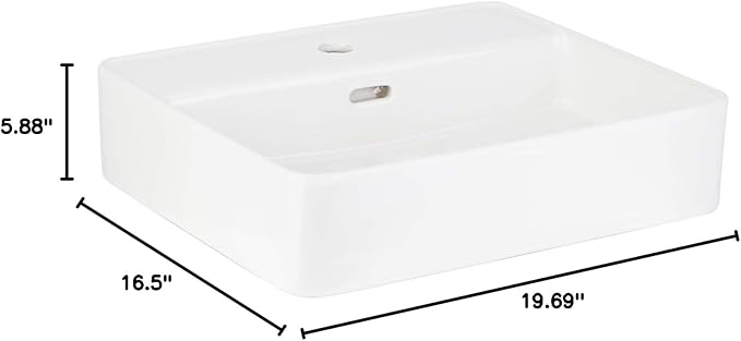 Signature Hardware 447957 Hibiscus 20" Fireclay Vessel Bathroom Sink with Single Faucet Hole