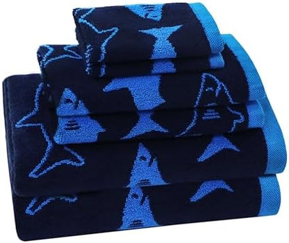 ORIGINAL KIDS 6 Piece Towel Set - 100% Cotton Jacquard Bathroom Towel Set