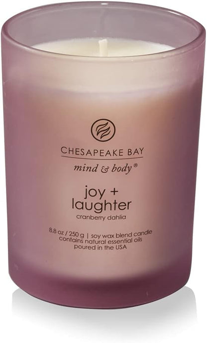 Chesapeake Bay Candle Medium Jar Candles | Joy + Laughter (Cranberry Dahlia) and Confidence + Freedom (Oak Moss Amber) 2 Count Home Décor