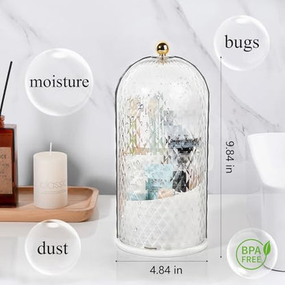 Toothbrush Holder with Cover for Bathroom Countertop, Organizer, White