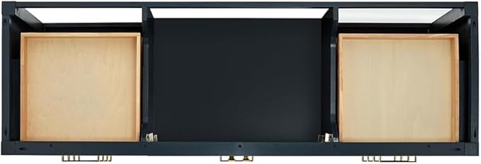 ARIEL Cambridge 66-inch Bathroom Vanity Base Cabinet,Solid Wood, 2 Soft Closing Doors, 9 Dovetail Drawers, Midnight Blue