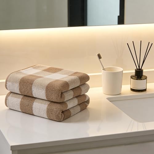 Microfiber Bath Towels Set of 2 - Ultra Soft, Highly Absorbent & Fast Drying Bath Towels, Vacuum Compressed for Storage, Lint-Free & Skin-Friendly for Women, Kids, Sensitive Skin (27x54 Inches)
