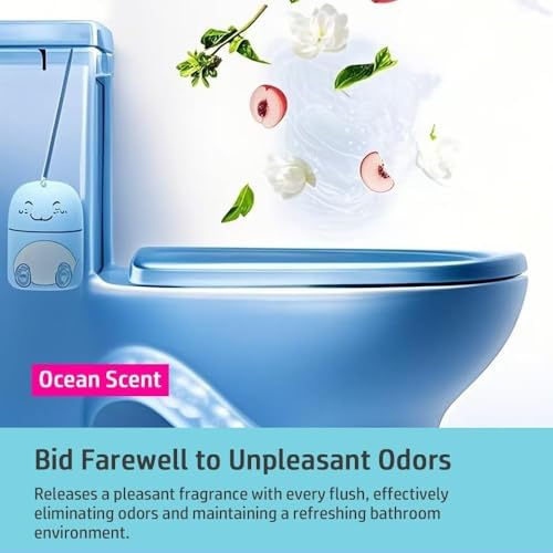3 PCS Cute Dinosaur-Shaped Toilet Bowl Cleaner Bottle, Automatic Bathroom Toilet Tank Cleaner with Ocean Scent,Septic Toilet Bowl Tablets in Bottles, Automatic Long-Lasting Toilet Cleaner Bottle