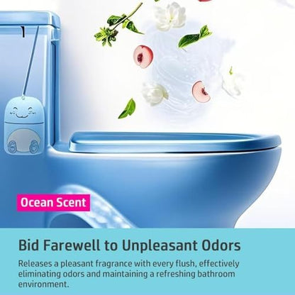 3 PCS Cute Dinosaur-Shaped Toilet Bowl Cleaner Bottle, Automatic Bathroom Toilet Tank Cleaner with Ocean Scent,Septic Toilet Bowl Tablets in Bottles, Automatic Long-Lasting Toilet Cleaner Bottle