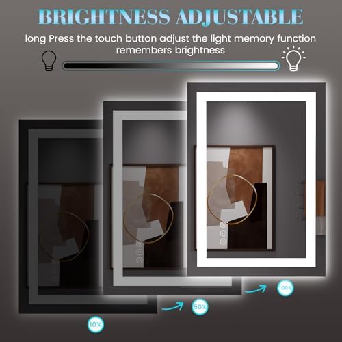JISOSO LED Bathroom Mirror, Bathroom Vanity Mirror, 28"x36"