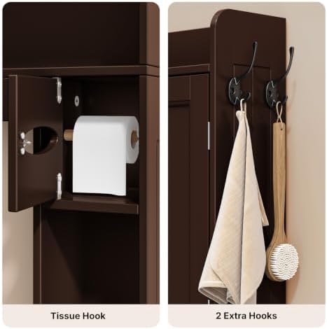 Ahomly Over The Toilet Storage Cabinet, 32.3" W, Grey