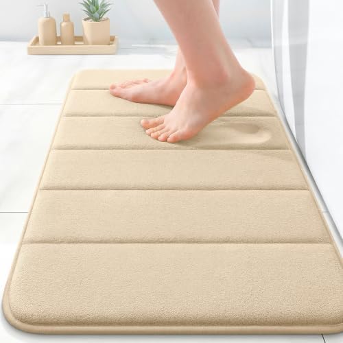 OLANLY Memory Foam Bath Mat 24x16, Super Soft and Absorbent Bathroom Rugs