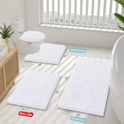 Smiry Bathroom Rugs 40X32, Luxury Chenille Extra Soft Absorbent Bath Mat