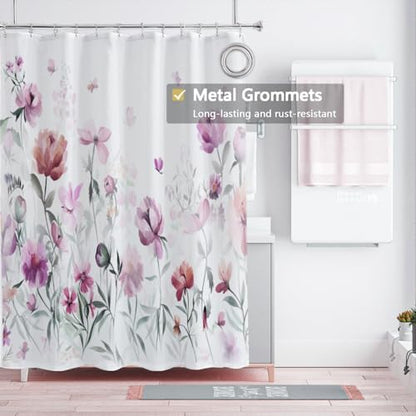 LLSCL Fabric Shower Curtain Liner with Magnets, Waterproof Hotel Quality, 72 x 72 Machine Washable