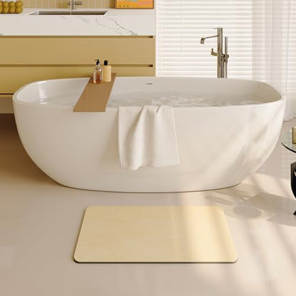 Mecko Bath Mat 16"x24",Ultra Thin Bathroom Rug fit Under Door Beige