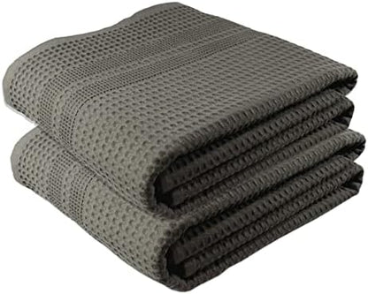 GILDEN TREE Waffle Bath Sheet Large Bath Towels Quick Dry Thin Body Towels, 40x80 Oversized Bath Towels for Adults, 2 Pack Bath Sheet Set, Classic Style (Stone Greige)