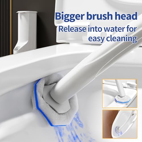 Hohoky 100pc Bulk Toilet Brush Refills - Disposable Toilet Brush Replacement Heads, Pack for Household Cleaning Bathroom cleaners Compatible Heads,washroom mats Cleaning System,Clean Refill Pads.