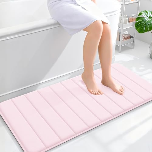 OLANLY Memory Foam Long Bathroom Rugs Runner 44x20, Super Soft Absorbent