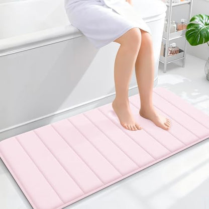 OLANLY Memory Foam Long Bathroom Rugs Runner 44x20, Super Soft Absorbent