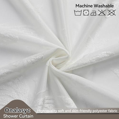 Onalasyc White Butterfly Shower Curtain,Lace Sheer Shower Curtain,72x72in