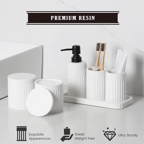 INIUNIK Bathroom Accessory Set, 6 Pieces, White
