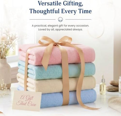100% Cotton Bath Towels,4 Pack,30" x 60" Inches, Light Weight, Soft, Super Absorbent and Fast Drying, No Fading Multipurpose Use for Sports, Swimming, Travel, Fitness, Yoga, Multicolor.