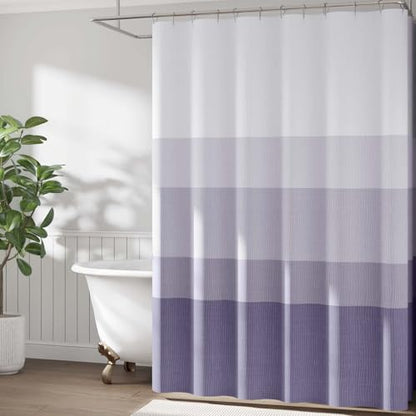 jinchan Ombre Lavender Lilac Shower Curtain for Bathroom70x72 Inch 12 Hooks