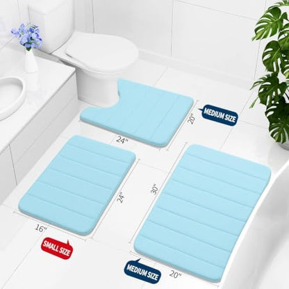 Buganda Memory Foam Bath Mat 34 x 20, Ultra Soft Absorbent Bathroom Rugs