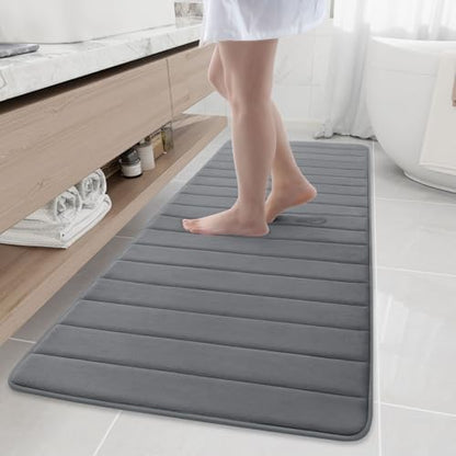 Buganda Memory Foam Bath Mat 70 x 24, Ultra Soft Absorbent Bathroom Rugs