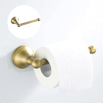 Leyden Antique Brass Toilet Paper Holder Towel Ring, Brass Hand Towel Holder Bathroom Accessories Set Retro Bathroom Hardware Tissue Toilet Roll Holder for Home or Kitchen, 2 Pieces