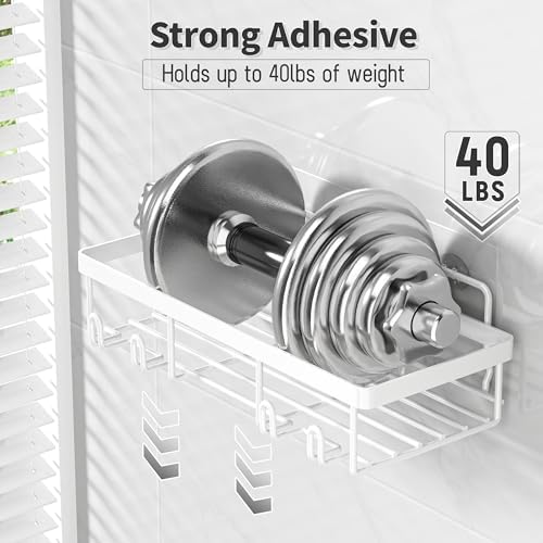 Liuoud 10 Pack Shower Caddy for Inside shower, White Bathroom Storage Decor