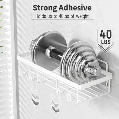 Liuoud 10 Pack Shower Caddy for Inside shower, White Bathroom Storage Decor