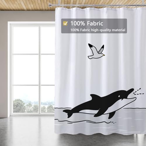 LLSCL Fabric Shower Curtain Liner with Magnets, Waterproof Hotel Quality, 72 x 72 Machine Washable